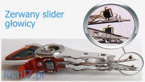 Uszkodzone (zerwane) głowice dysku twardego