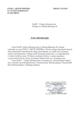 ... potwierdzam, że została ona wykonana szybko i profesjonalnie.