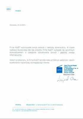 ... KodIT wykazała się ogromnym doświadczeniem w dziedzinie odzyskiwania danych i głęboką...